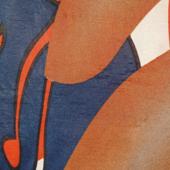 Vintage Women's Funky Abstract Print Front Zip Midi Dress Sz L - Picture 9 of 10